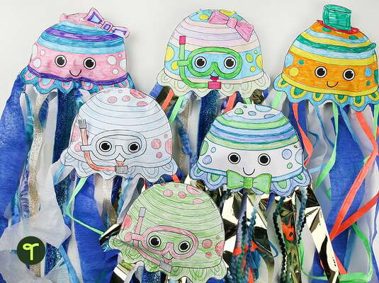 Jellyfish Craft Template for Kids teaching resource