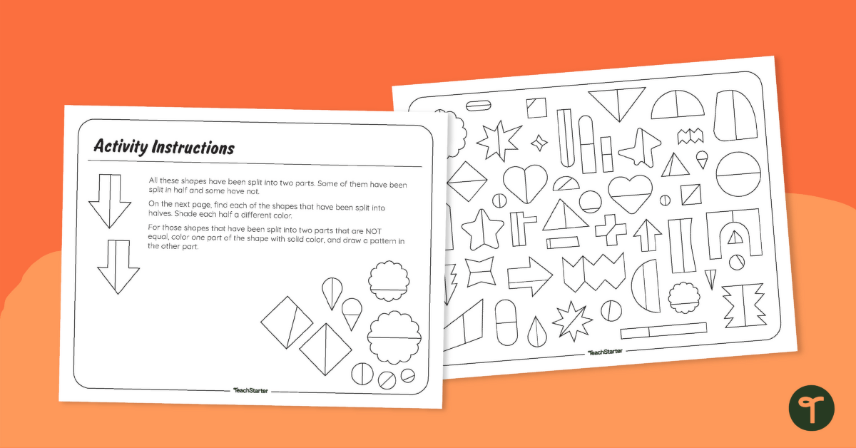 Is It Half?  Differentiated Fractions Coloring Sheet teaching resource