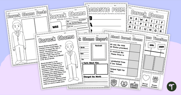 Go to Barack Obama - Biography Activity Pack teaching resource