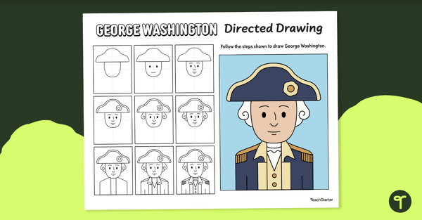 Image of How to Draw George Washington - Directed Drawing Activity