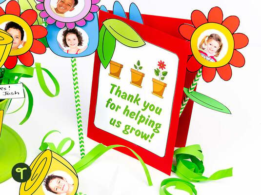 Thanks For Helping Us Grow Flower Craft for Kids Templates teaching resource