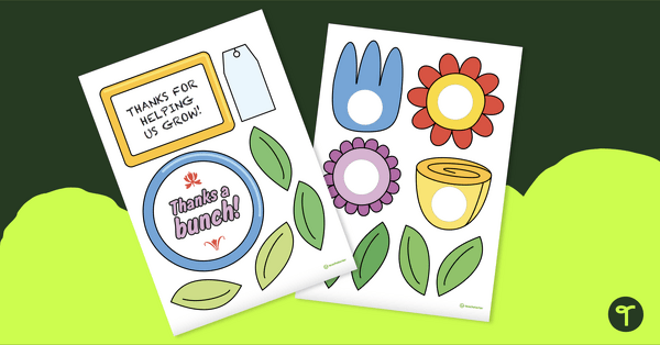 Go to Thanks For Helping Us Grow Flower Craft for Kids Templates teaching resource
