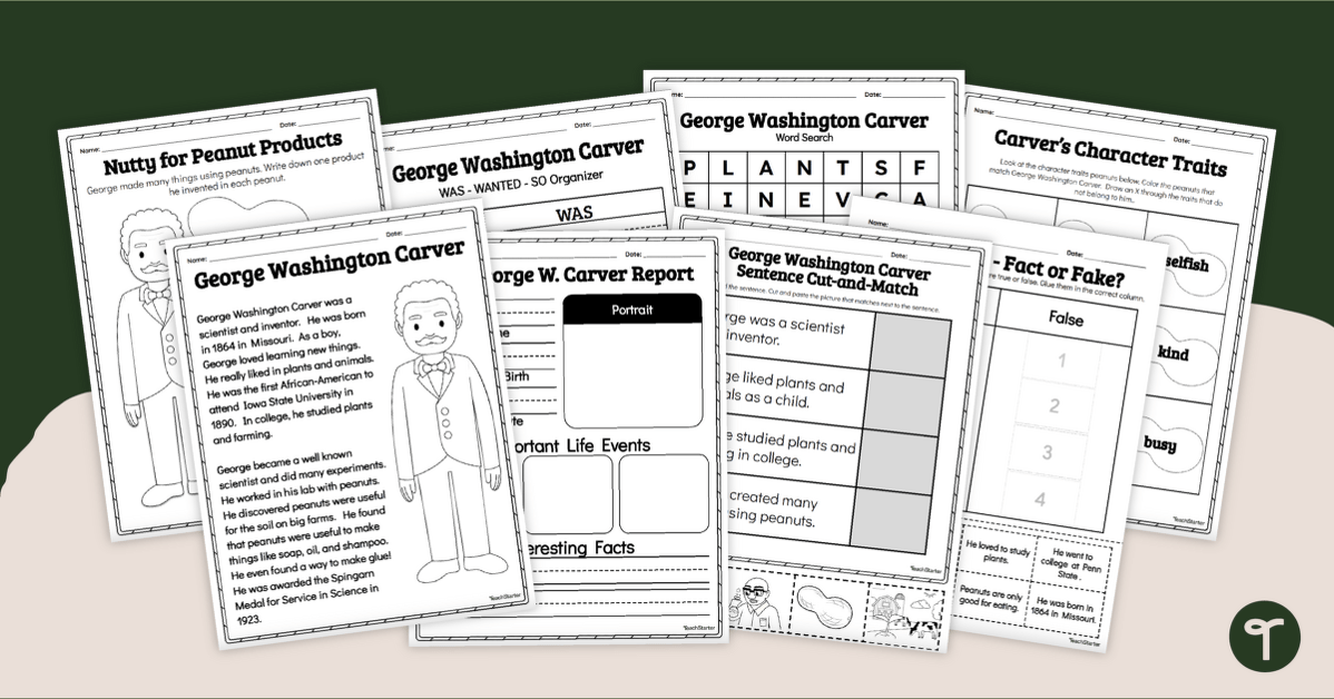 George Washington Carver Activity Pack | Teach Starter