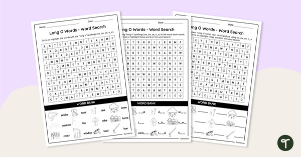Go to Long O Words - Word Search teaching resource