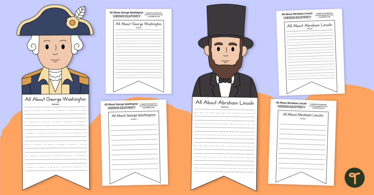 President's Day Crafts - Biography Writing Template teaching resource