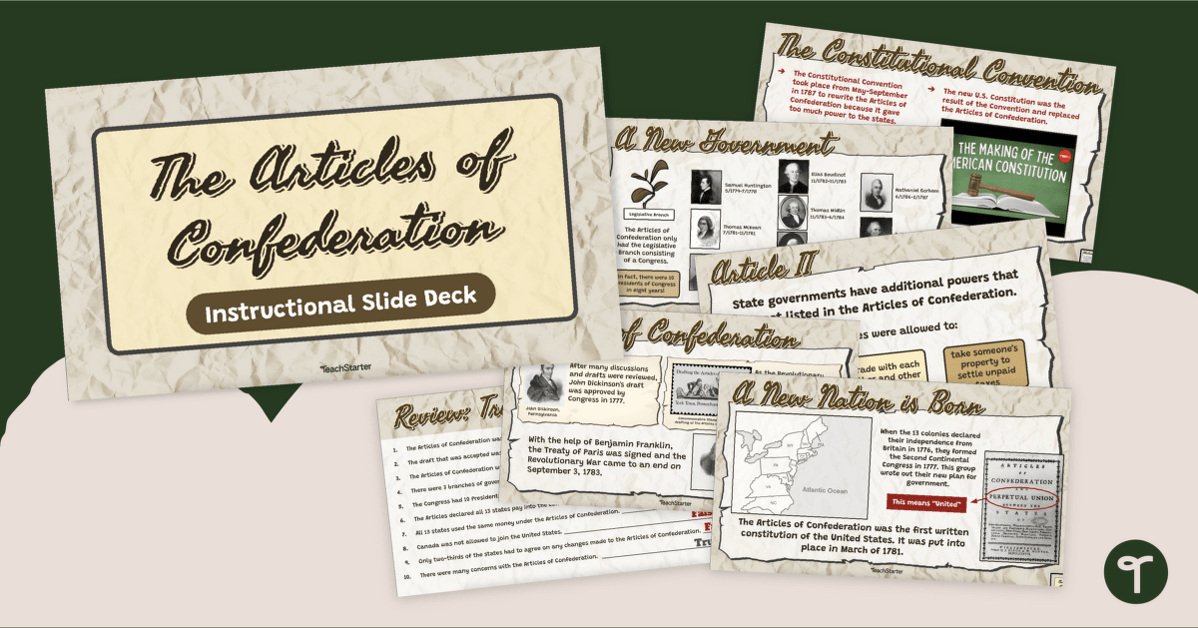 Articles of Confederation - Lesson Plan Slide Presentation teaching resource