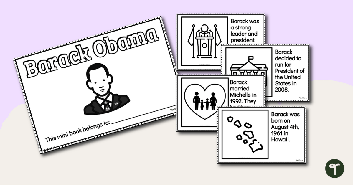 Barack Obama Mini Book teaching resource