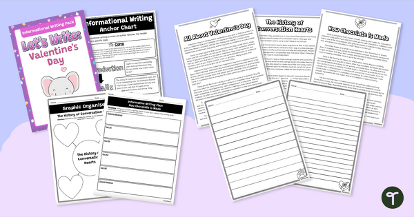 Go to Valentine's Day Informational Writing Pack teaching resource