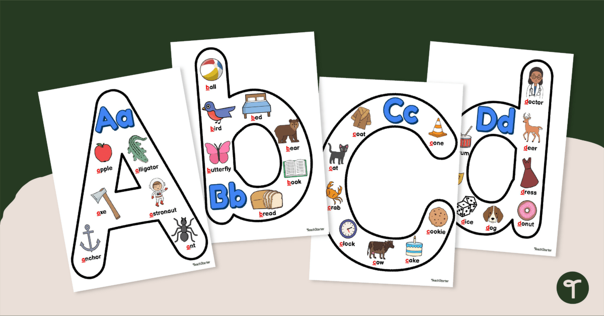 Alphabet Display (Letters and Images) teaching resource