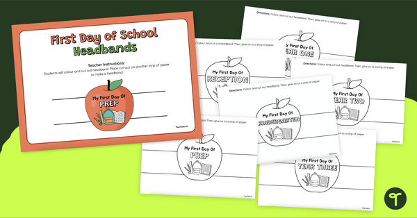 Go to Back to School Craft - First Day of School Crown Template teaching resource