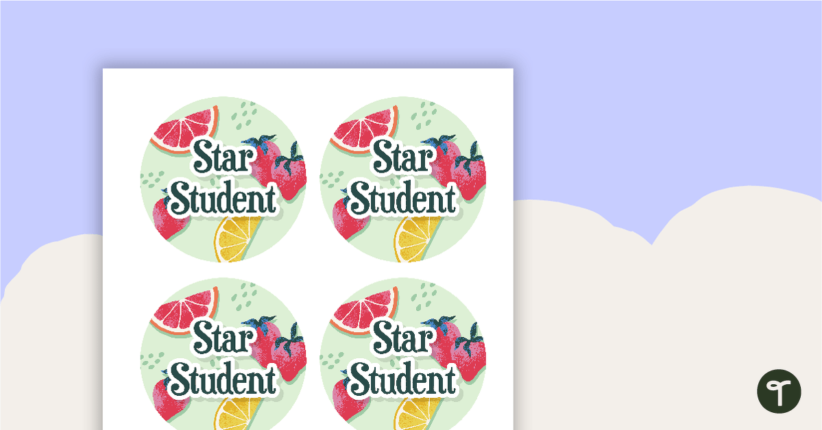 Fresh Fruits – Star Student Badges teaching resource