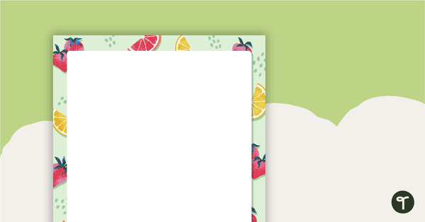 Go to Fresh Fruits – Portrait Page Border teaching resource