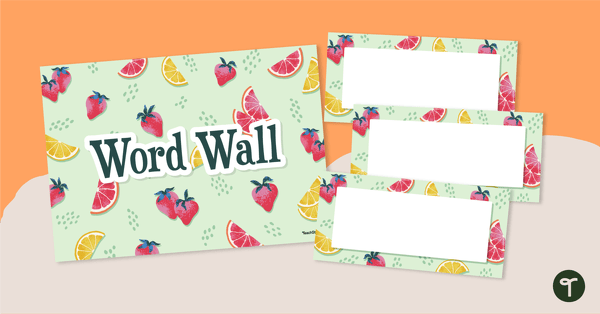 Fresh Fruits – Word Wall Template teaching resource