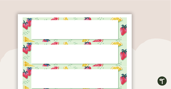 Fresh Fruits – Tray Labels teaching resource