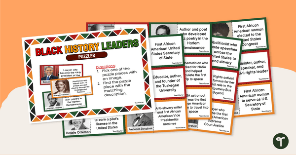 Black History Leader Puzzles teaching resource