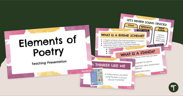 Elements of Poetry - Instructional Slide Deck teaching resource