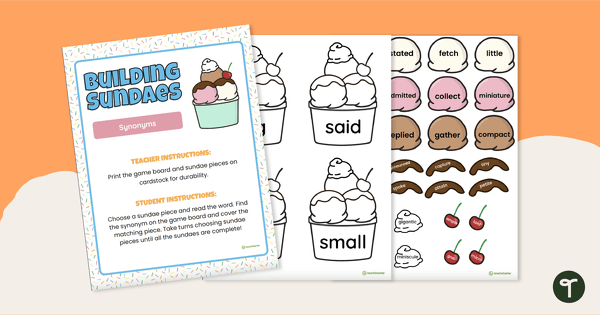 Go to Building Sundaes - Synonym Activity Center teaching resource