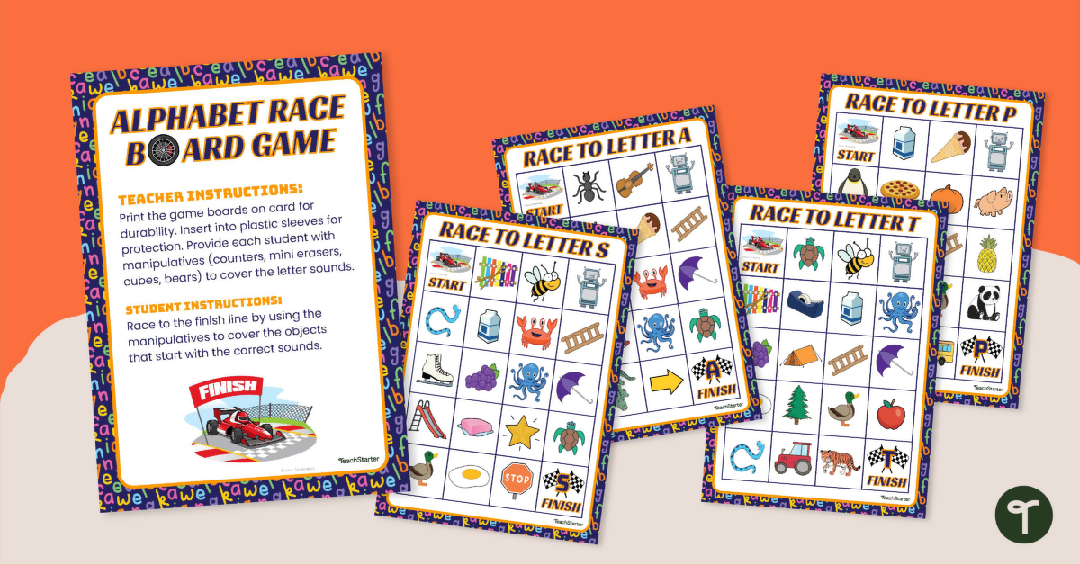 Letter-Sound Correspondence Games - Alphabet Race Bundle teaching resource