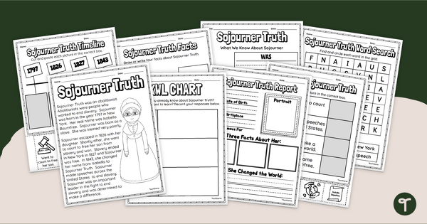 Go to Sojourner Truth Worksheet Pack teaching resource