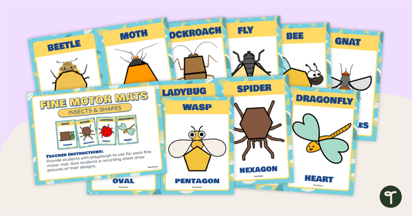 Go to Bug Shapes - Playdoh Mats teaching resource