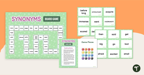 Synonyms Board Game teaching resource