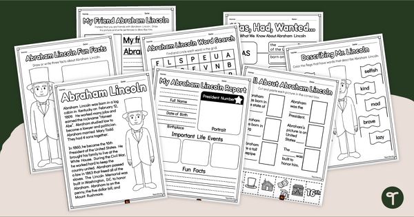 Go to Abraham Lincoln Activity Pack teaching resource