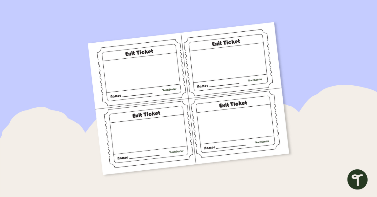 Exit Tickets Template teaching resource