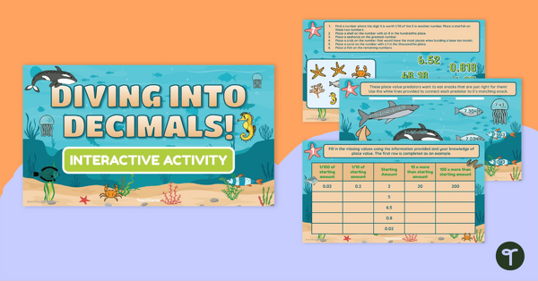 Diving Into Decimals – Google Slides Interactive Activity teaching resource