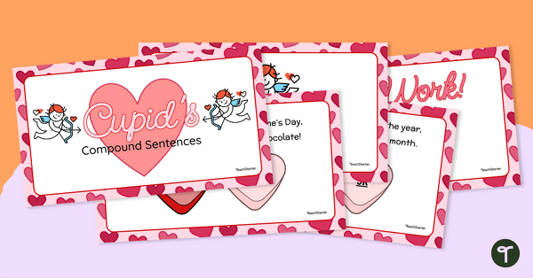 Cupid's Compound Sentences - Valentine's Day Interactive teaching resource