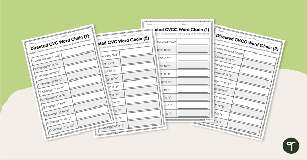 Directed Word Chains - Worksheets teaching resource