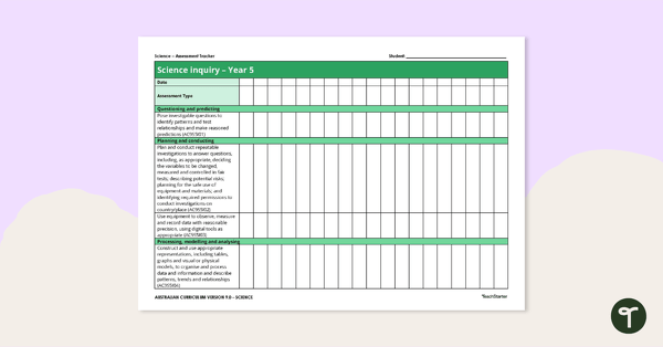 Go to Science Year Five Assessment Trackers teaching resource