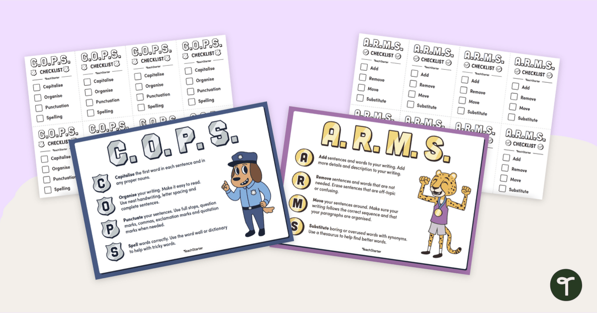 ARMS and COPS - Editing Posters and Checklists (Landscape) teaching resource