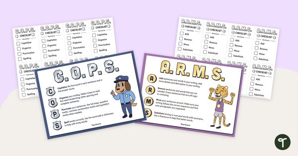 Go to ARMS and COPS - Editing Posters and Checklists (Landscape) teaching resource