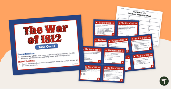 The War of 1812 Task Cards teaching resource