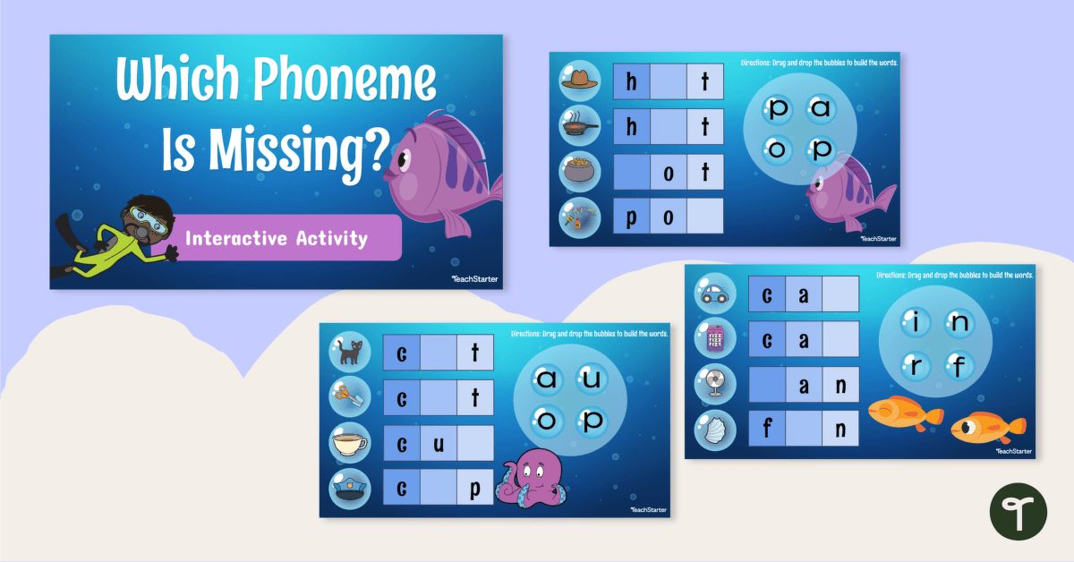 Which Phoneme Is Missing? Interactive CVC Word Chaining teaching resource