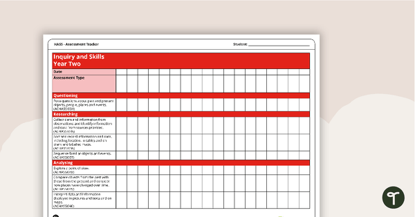 HASS Year Two Assessment Trackers teaching resource