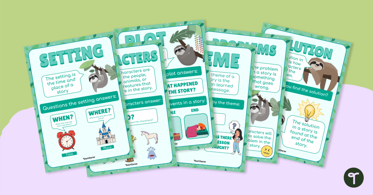 Story Elements Poster Set teaching resource