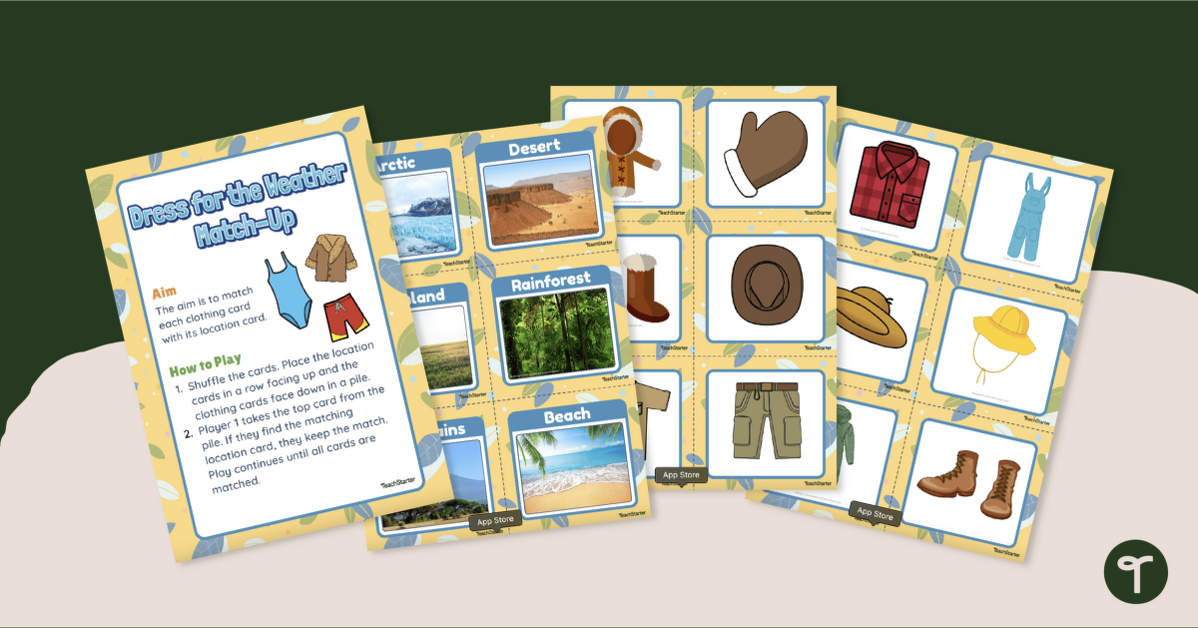 Dress for the Weather Match-Up Activity teaching resource