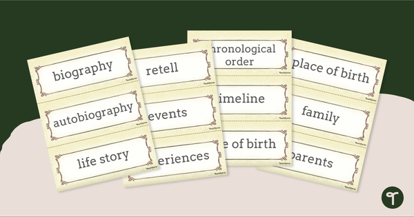 Go to Biography Word Wall teaching resource