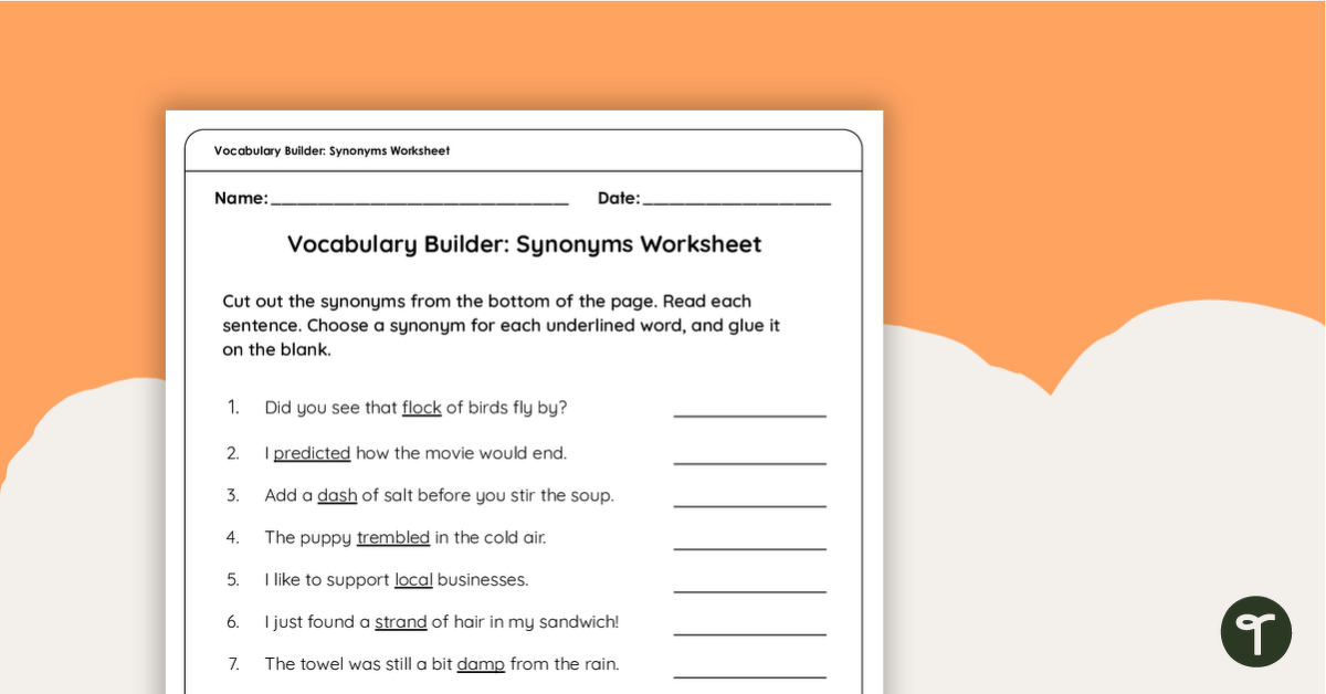 Add A Synonym Fill in the Blanks Worksheet Pack (Download Now) 