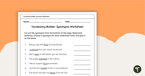 Synonym Match-Up {Matching Cut and Paste}  Synonyms and antonyms, Teaching  writing, Teaching language arts