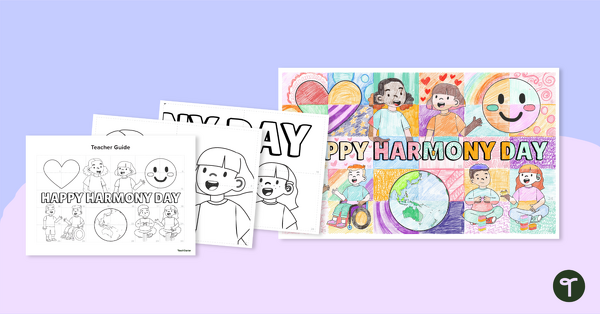 Go to Harmony Day - Collaborative Colouring Sheet teaching resource
