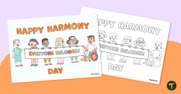 Go to Harmony Day Colouring Page teaching resource