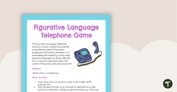 Go to Figurative Language Telephone Game teaching resource