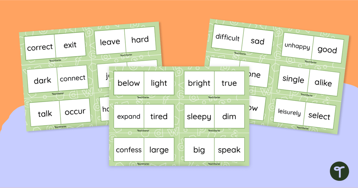 Synonym Dominoes | Teach Starter