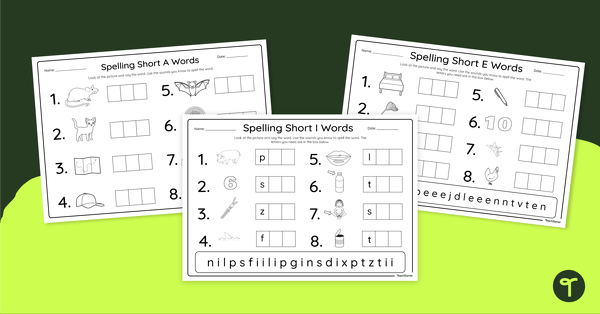 Spelling CVC Words - Worksheets teaching resource