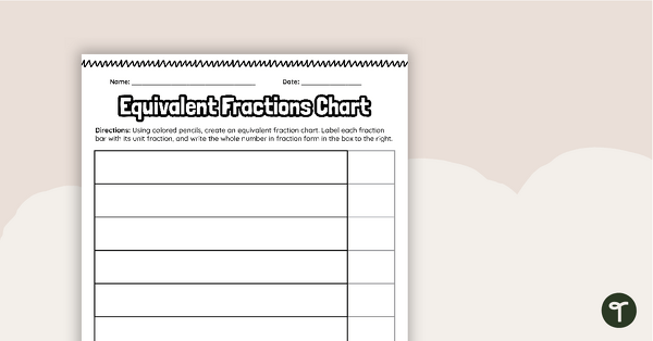 Equivalent Fractions Chart - Blank teaching resource