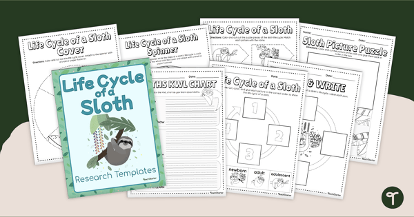 Go to All About Sloths - Animal Life Cycle Worksheets teaching resource