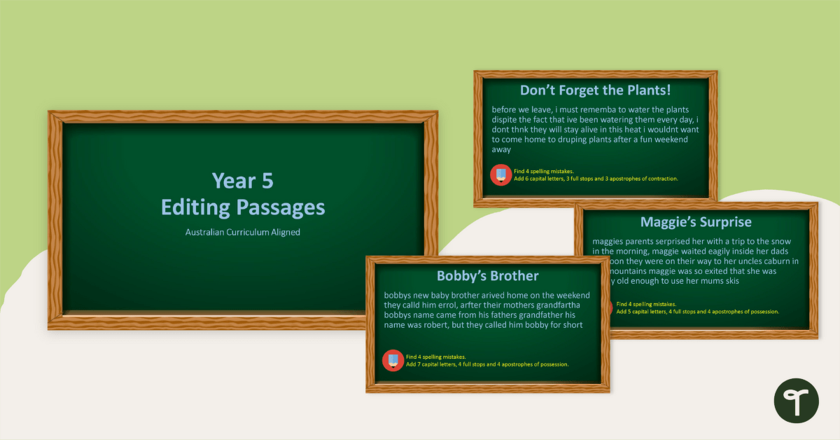 Editing Passages PowerPoint - Year 5 teaching resource