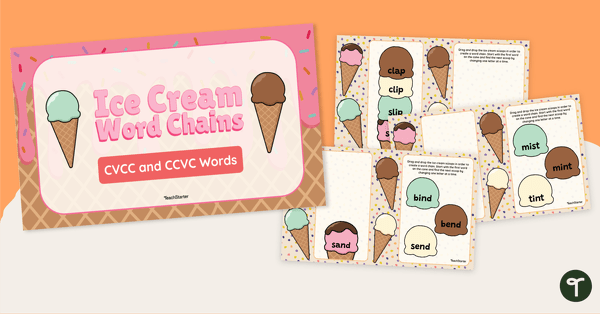 Ice Cream Word Chains - Interactive Activity teaching resource
